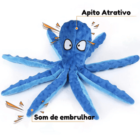 Polvo de pelucia para pets,
Brinquedo resistente para cachorro,
Brinquedo para reduzir tedio em cães,
Brinquedo interativo para caes,
Brinquedo com apito para cães,
